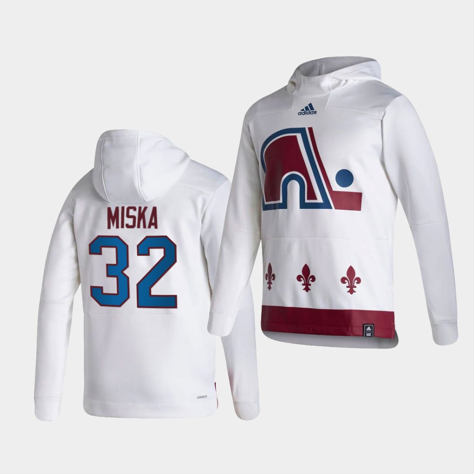 Men Colorado Avalanche #32 Miska White NHL 2021 Adidas Pullover Hoodie Jersey